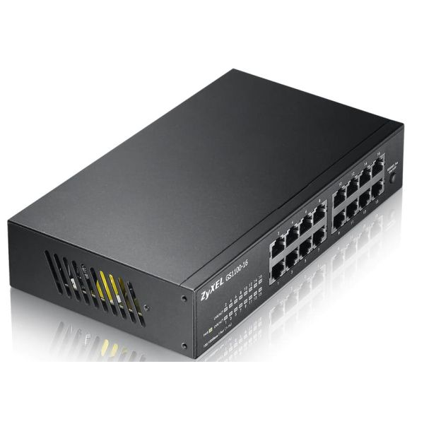 Zyxel GS1100-16 Unmanaged Gigabit Ethernet (10/100/1000) Zwart