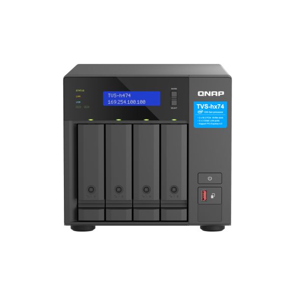 QNAP TVS-H474 NAS Tower Intel® Core™ i3 i3-12100 8 GB DDR4 0 TB QuTS hero Zwart (TVS-H474-I3-8G) QNAP TVS-H474 NAS Tower Intel® Core™ i3 i3-12100 8 GB DDR4 0 TB QuTS hero Zwart (TVS-H474-I3-8G)