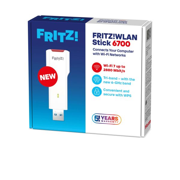 WLAN FRITZ STICK 6700 EDITION INTERNATIONAL 6448 Mbit/s Wit, Rood (20003188)
