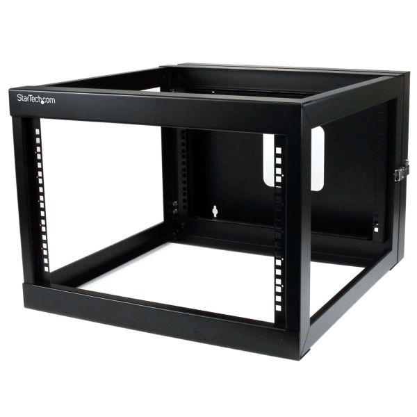 StarTech.com 4 Post 6U Scharnierend Wall-Mount Server Rack, 19" Open Frame Netwerk Rack, 50cm Montage Diepte, Swing Out Data Rack voor IT/AV/Patchpaneel/Computer (RK619WALLOH)