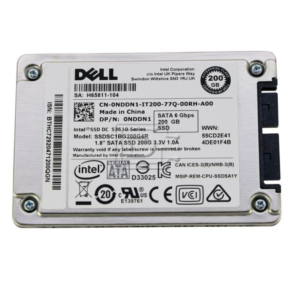 Dell SSD 200GB SATA 6Gbps 1.8" (Y7MDD-RFB)