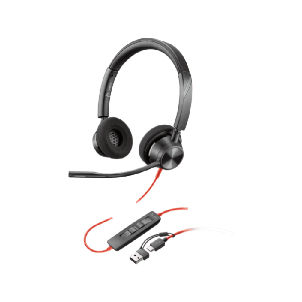 HP Poly Blackwire 3320 Stereo USB-C Headset met Adapter (8X219AA-NOB)