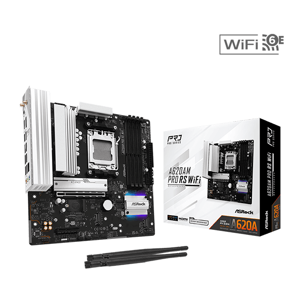 ASRock A620M Pro RS WiFi AMD A620 Socket AM5 Micro-ATX (90-MXBLX0-A0UAYZ)
