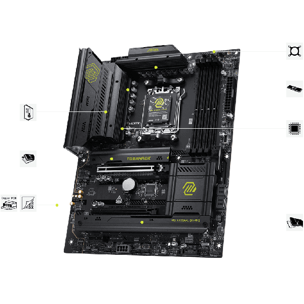 MSI MAG B850 TOMAHAWK MAX WIFI ATX Motherboard LGA 1851 Socket Wi-Fi 7 DDR5 AMD Ryzen (007E62-002R)