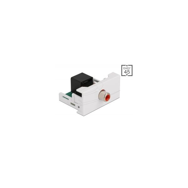 DELOCK Easy 45 Modul Cinch Buchse zu Cinch Buchse rot/weiß (91815)