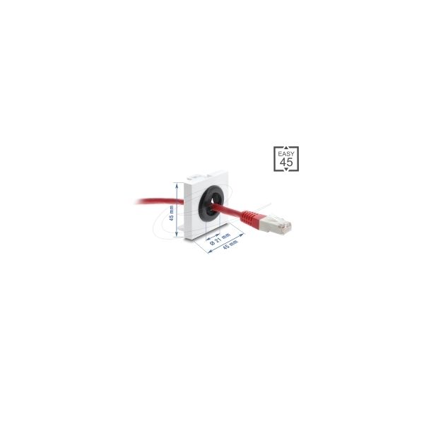 DELOCK Easy 45 Modul Cinch Bu > Bu vergoldet weiß/weiß (91819)