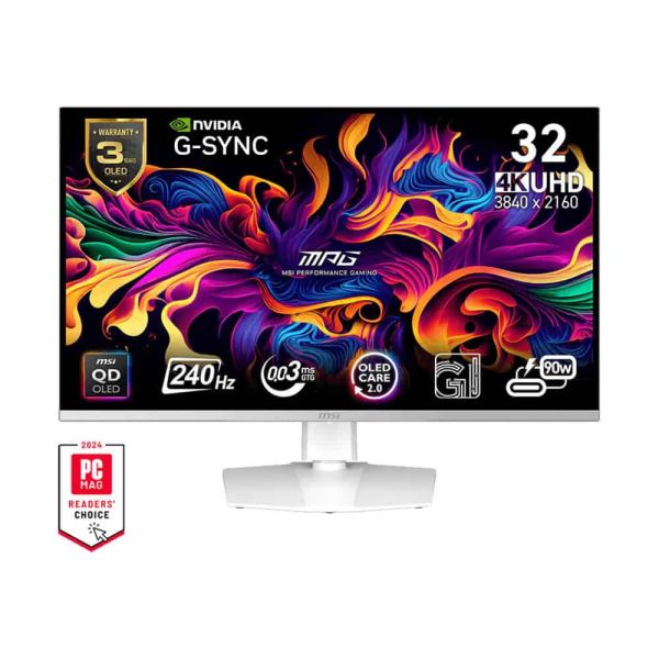 MSI MPG 322URXDE QD-OLED OLED Gaming 81.3cm 32 Inch 31.5 Visible 3840 X 2160 UHD 240 Hz 1000 Cd/m2 (9S6-3DD29A-060)