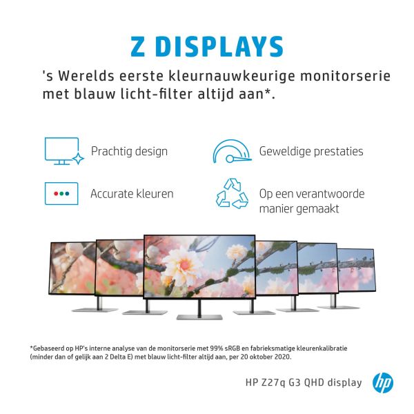 HP Z27q G3 QHD computer monitor 68,6 cm (27") 2560 x 1440 Pixels Quad HD LED Zilver (1C4Z7AA#ABB)