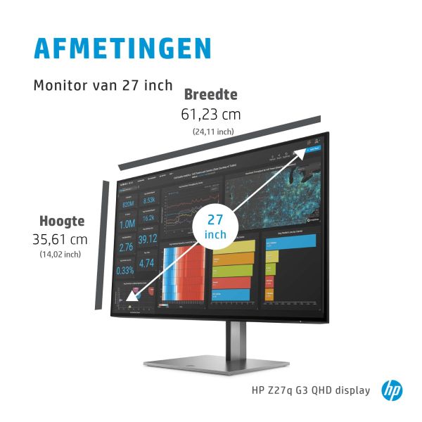 HP Z27q G3 QHD computer monitor 68,6 cm (27") 2560 x 1440 Pixels Quad HD LED Zilver (1C4Z7AA#ABB) HP Z27q G3 QHD computer monitor 68,6 cm (27") 2560 x 1440 Pixels Quad HD LED Zilver (1C4Z7AA#ABB)