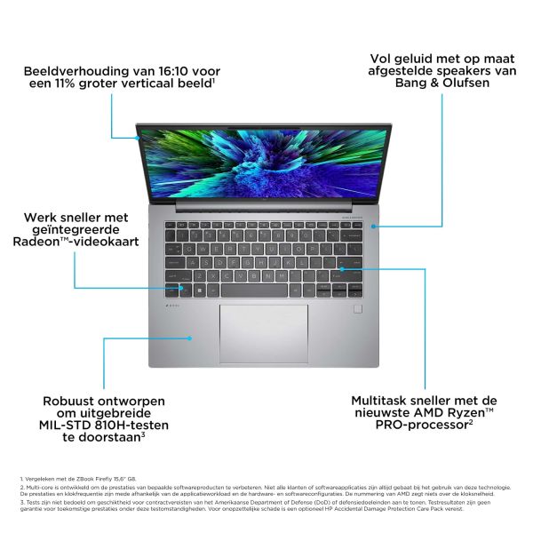 HP ZBook Firefly G10 A AMD Ryzen™ 9 PRO 7940HS Mobiel werkstation 35,6 cm (14") WUXGA 32 GB DDR5-SDRAM 1 TB SSD Wi-Fi 6 (802.11ax) Windows 11 Pro Grijs