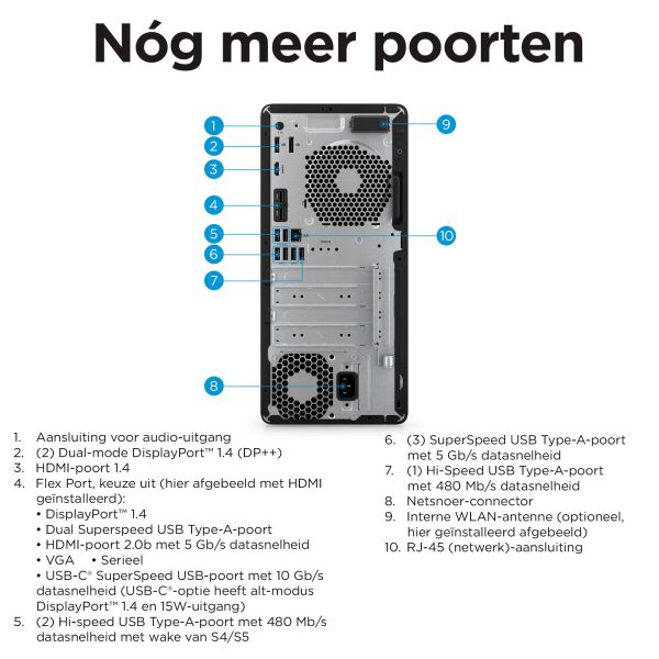 HP Z1 G9 Intel® Core™ i7 i7-14700 16 GB DDR5-SDRAM 1 TB SSD NVIDIA T400 Windows 11 Pro Tower Workstation AI Workstation Zwart