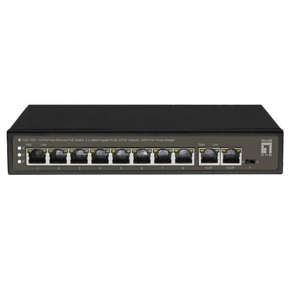 LevelOne Industr.PoE+Switch  8xGE PoE/2xSFP  150W Managed L2 (OEP-1071)