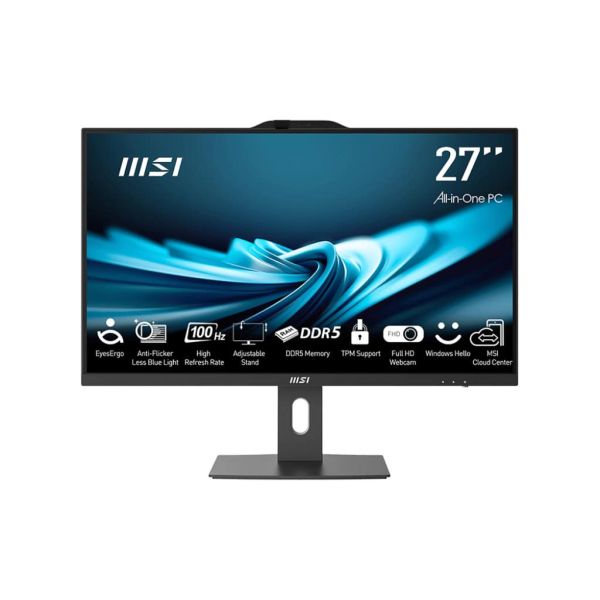 MSI Pro AP272P 14M-496EU Intel® Core™ i5 i5-14400 68,6 cm (27") 1920 x 1080 Pixels Alles-in-één-pc 16 GB DDR5-SDRAM 512 GB SSD Windows 11 Pro Wi-Fi 6E (802.11ax) Zwart (PRO AP272P 14M-496EU)