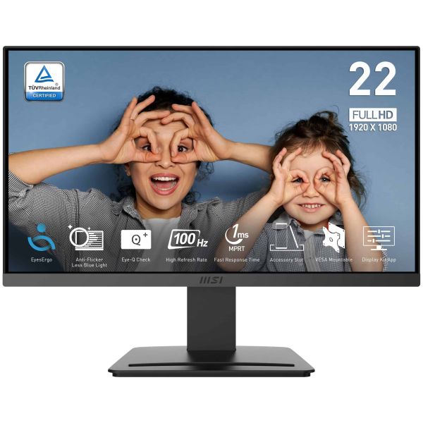 MSI PRO MP223 E2 computer monitor 54,5 cm (21.4") 1920 x 1080 Pixels Full HD LED Zwart (PRO MP223 E2) MSI PRO MP223 E2 computer monitor 54,5 cm (21.4") 1920 x 1080 Pixels Full HD LED Zwart (PRO MP223 E2)