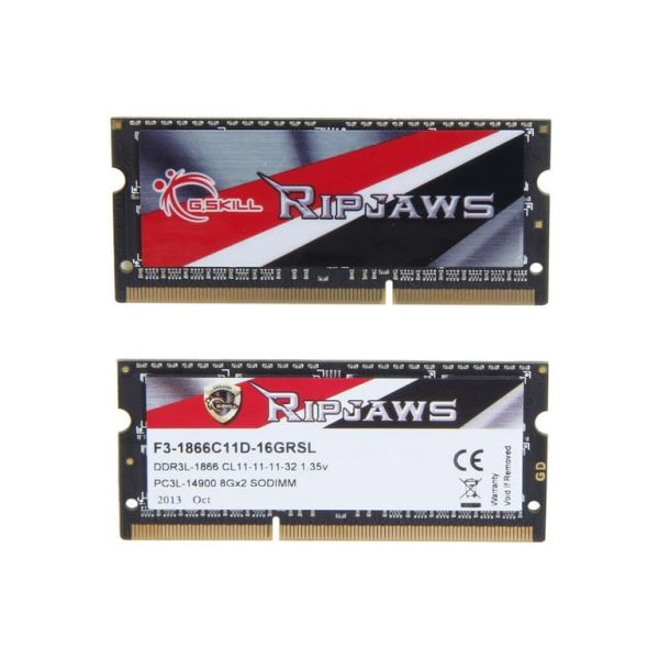 G.Skill Ripjaws SO-DIMM DDR3 16GB 1866MHz CL11 (F3-1866C11D-16GRSL)