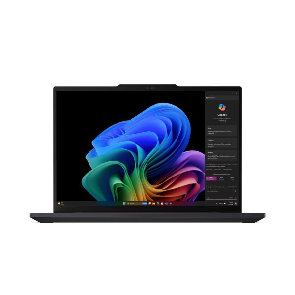 Lenovo ThinkPad T14s Gen 6 (Snapdragon) Copilot+ PC X1E-78-100 Laptop 35,6 cm (14") WUXGA 32 GB LPDDR5x-SDRAM 512 GB SSD Wi-Fi 7 (802.11be) Windows 11 Pro Frans Zwart (21N1001AFR)