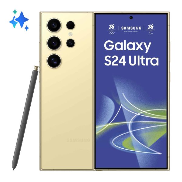 Samsung Galaxy S24 Ultra 17,3 cm (6.8") Dual SIM 5G USB Type-C 12 GB 256 GB 5000 mAh Titanium, Geel (SM-S928BZYGEUE)