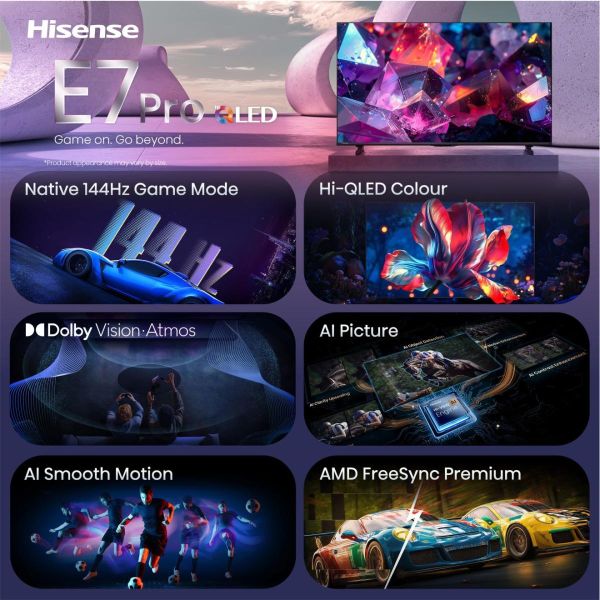 Hisense 85E7S PRO 2,16 m (85") 4K Ultra HD Smart TV Wifi Zwart (85E7S PRO)