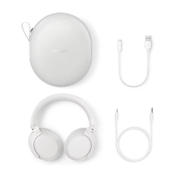 Philips TAH6000WT/00 hoofdtelefoon/headset Bedraad en draadloos Hoofdband Oproepen/muziek Bluetooth Wit (TAH6000WT/00)