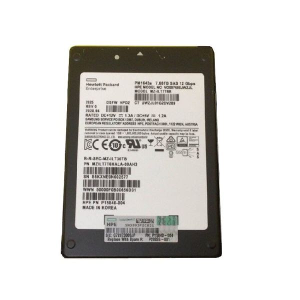 HP 7.68TB SAS 12Gb/s 2.5 inch SSD 1 DWPD 3D (MZILT7T6HALA)