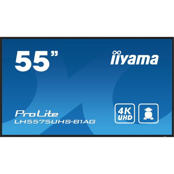 iiyama LH5575UHS-B1AG beeldkrant Digitale signage flatscreen 138,7 cm (54.6") LCD Wifi 500 cd/m² 4K Ultra HD Zwart Type processor Android 11 24/7 (LH5575UHS-B1AG) iiyama LH5575UHS-B1AG beeldkrant Digitale signage flatscreen 138,7 cm (54.6") LCD Wifi 500 cd/m² 4K Ultra HD Zwart Type processor Android 11 24/7 (LH5575UHS-B1AG)