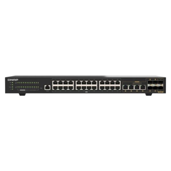 QNAP QSW-M2130-4C2S24T netwerk-switch Managed L2 2.5G Ethernet (100/1000/2500) 1U Zwart (QSW-M2130-4C2S24T)