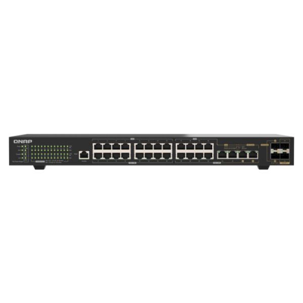 QNAP QSW-M2130P-2C2S26T netwerk-switch Managed L2 2.5G Ethernet (100/1000/2500) Power over Ethernet (PoE) 1U Zwart (QSW-M2130P-2C2S26T)