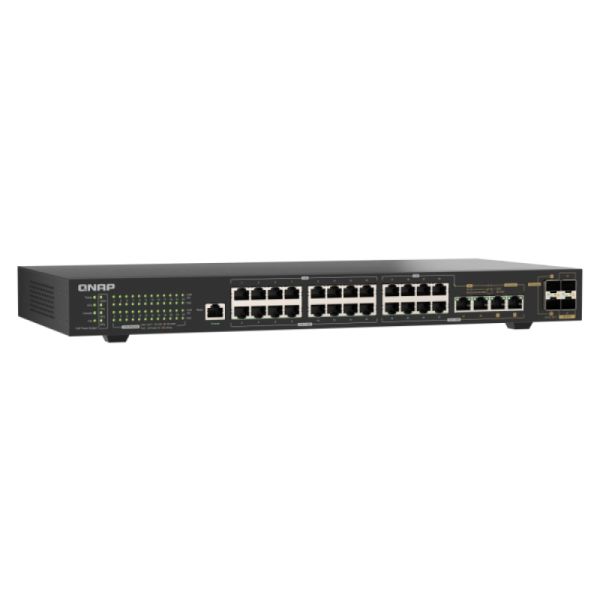 QNAP QSW-M2130P-2C2S26T netwerk-switch Managed L2 2.5G Ethernet (100/1000/2500) Power over Ethernet (PoE) 1U Zwart (QSW-M2130P-2C2S26T)