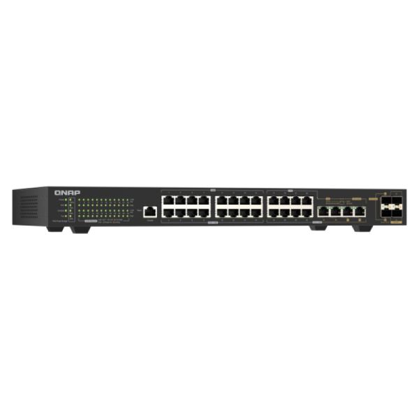 QNAP QSW-M2130P-2C2S26T netwerk-switch Managed L2 2.5G Ethernet (100/1000/2500) Power over Ethernet (PoE) 1U Zwart (QSW-M2130P-2C2S26T)