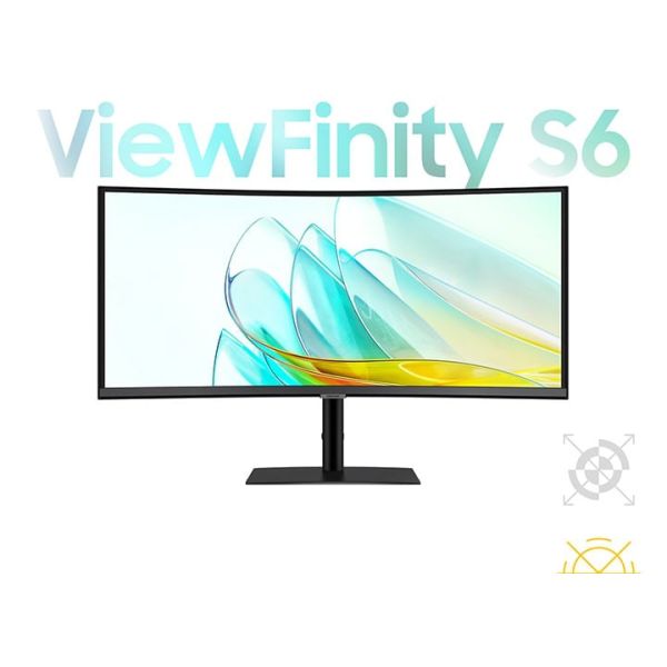 Samsung ViewFinity S6 34 inch Curved UltraWide QHD Monitor (Refurbishe (LS34C652UAUXEN-REFURB)