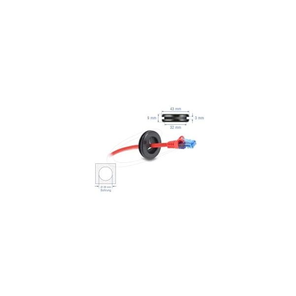 Delock Silikon Kabeldurchführung rund Ø 65 mm zur Wandmontage / Tischmontage weiß (91385)