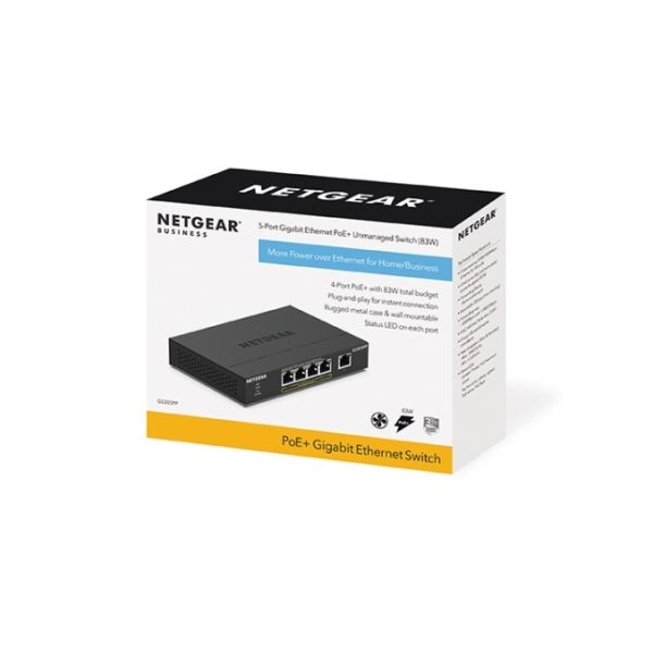 NETGEAR GS305PP Unmanaged Gigabit Ethernet (10/100/1000) Power over Ethernet (PoE) Zwart (GS305PP-300EUS)