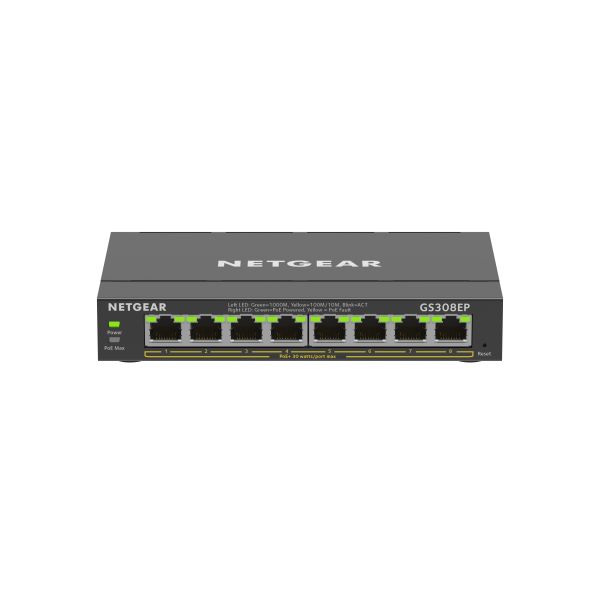 NETGEAR 8-Port Gigabit Ethernet PoE+ Plus Switch (GS308EP) (GS308EP-100PES)