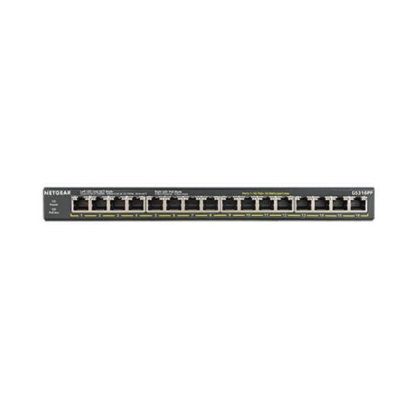 NETGEAR GS316PP Unmanaged Gigabit Ethernet (10/100/1000) Power over Ethernet (PoE) Zwart (GS316PP-100EUS)
