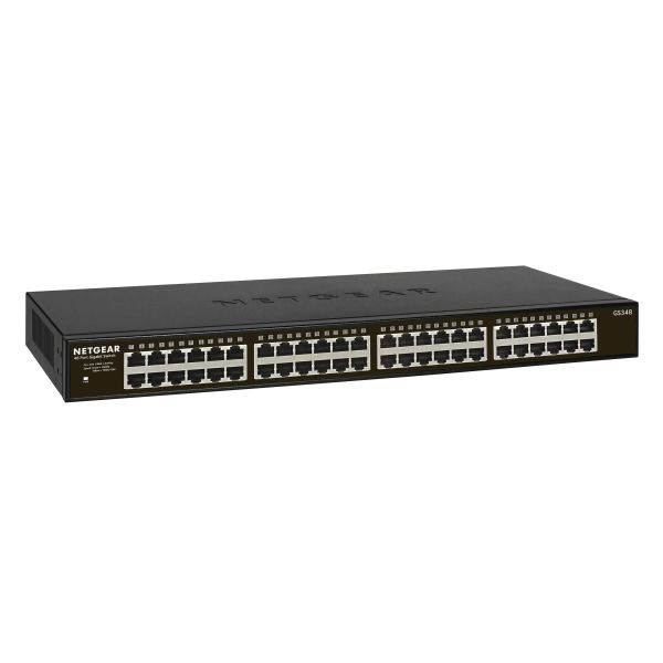 NETGEAR GS348 Unmanaged Gigabit Ethernet (10/100/1000) 1U Zwart (GS348-100EUS)