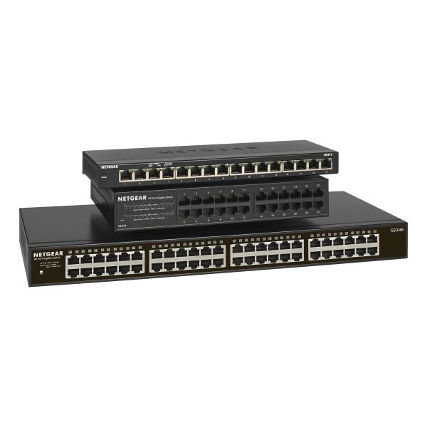 NETGEAR GS348 Unmanaged Gigabit Ethernet (10/100/1000) 1U Zwart (GS348-100EUS)