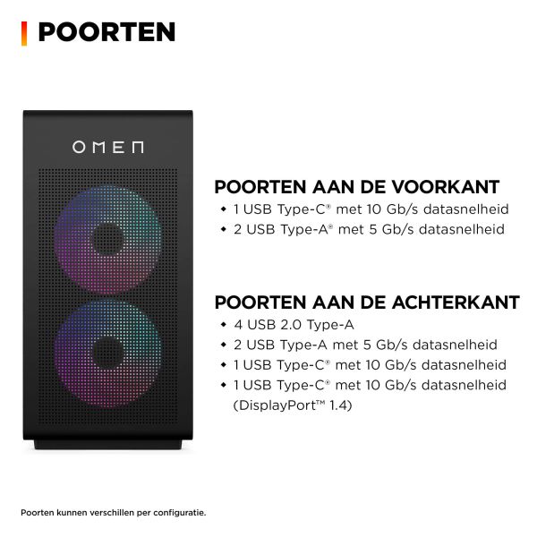 HP OMEN 35L GT16-1367nd AMD Ryzen 7 9800X3D 32GB DDR5 1TB PCIe NVMe SSD RTX 5060 Ti 16GB W11H AMD Ryzen™ 7 DDR5-SDRAM NVIDIA GeForce RTX 5060 Ti Windows 11 Home Tower PC Zwart (D51THEA#ABH) HP OMEN 35L GT16-1367nd AMD Ryzen 7 9800X3D 32GB DDR5 1TB PCIe NVMe SSD RTX 5060 Ti 16GB W11H AMD Ryzen™ 7 DDR5-SDRAM NVIDIA GeForce RTX 5060 Ti Windows 11 Home Tower PC Zwart (D51THEA#ABH)