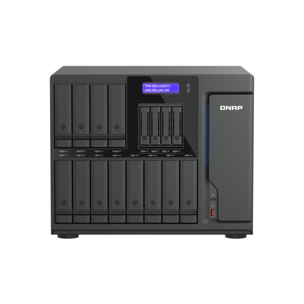 QNAP TVS-AIH1688ATX-U9-32G data-opslag-server NAS Tower 32 GB DDR5 0 TB QuTS hero Zwart (TVS-AIH1688ATX-U9-32G)
