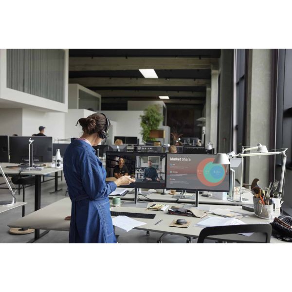 HP Poly Savi 8445 Office DECT 1880-1900 MHz USB-C Headset +Deluxe Charger HS-C (C9EN9AA#ABB)