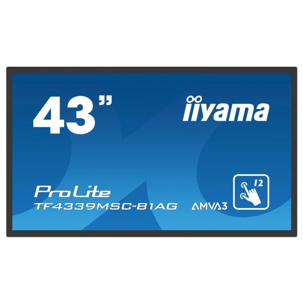 iiyama TF4339MSC-B1AG beeldkrant 109,2 cm (43") LED 400 cd/m² Full HD Zwart Touchscreen (TF4339MSC-B1AG) iiyama TF4339MSC-B1AG beeldkrant 109,2 cm (43") LED 400 cd/m² Full HD Zwart Touchscreen (TF4339MSC-B1AG)