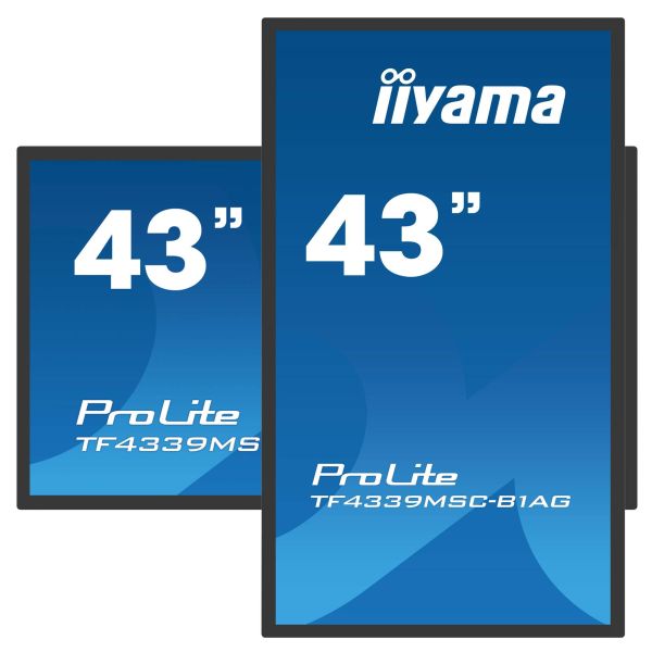 iiyama TF4339MSC-B1AG beeldkrant 109,2 cm (43") LED 400 cd/m² Full HD Zwart Touchscreen (TF4339MSC-B1AG) iiyama TF4339MSC-B1AG beeldkrant 109,2 cm (43") LED 400 cd/m² Full HD Zwart Touchscreen (TF4339MSC-B1AG)