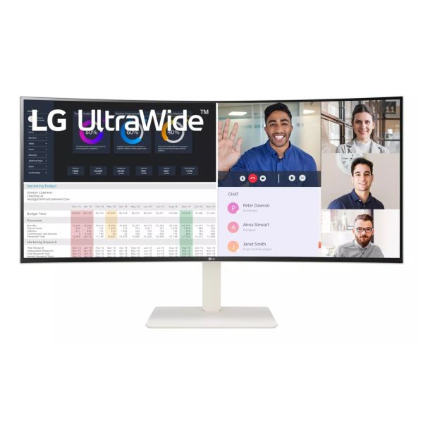 LG 38WR85QC-W computer monitor 96,5 cm (38") 3840 x 1600 Pixels UltraWide Quad HD LCD Wit (38WR85QC-W.AEU)