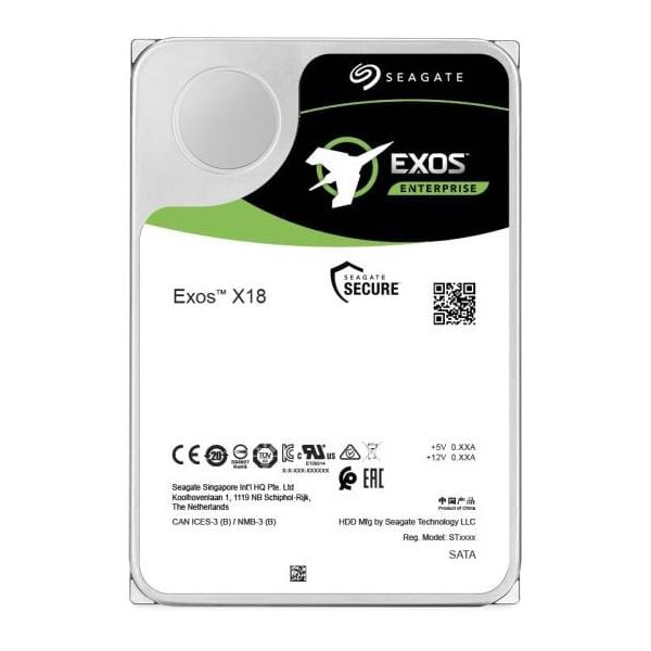 Seagate Exos X18 interne harde schijf 16 TB 7200 RPM 256 MB 3.5" SATA III (ST16000NM001J)