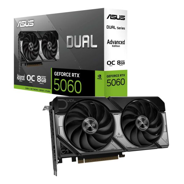 ASUS Dual -RTX5060-O8G-A NVIDIA GeForce RTX 5060 8 GB GDDR7 (90YV0PS0-M0NA00)