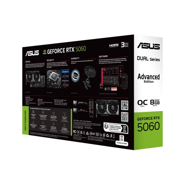 ASUS Dual -RTX5060-O8G-A NVIDIA GeForce RTX 5060 8 GB GDDR7 (90YV0PS0-M0NA00)