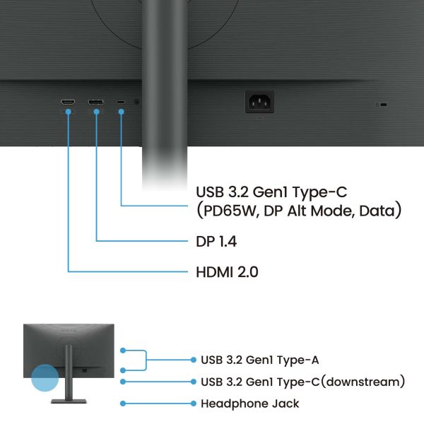 BenQ RD270Q computer monitor 68,6 cm (27") 2560 x 1440 Pixels Wide Quad HD Zwart (9H.LPCLM.MBE) BenQ RD270Q computer monitor 68,6 cm (27") 2560 x 1440 Pixels Wide Quad HD Zwart (9H.LPCLM.MBE)