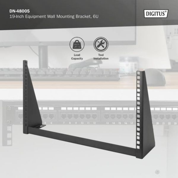 Digitus 1U Blank Panel voor 19" Rackkast, Zwart (RAL 9005) (TN-19-M1U-BK)