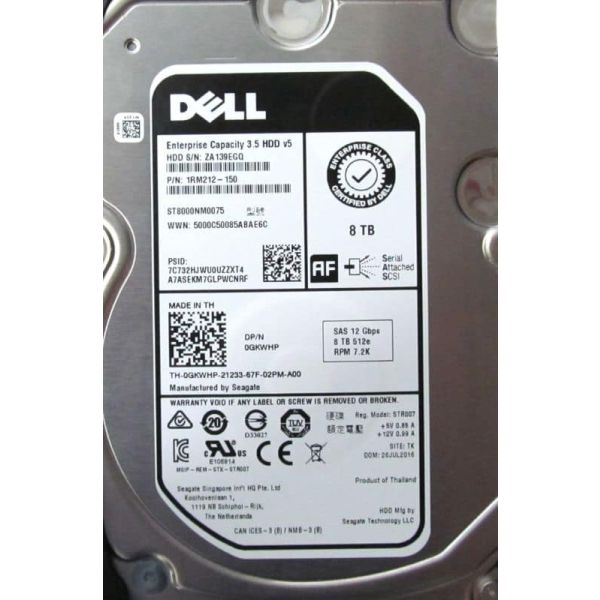 Dell 8TB 7.2K SAS 12G 3.5" Hard Drive (1RM212-150-RFB)