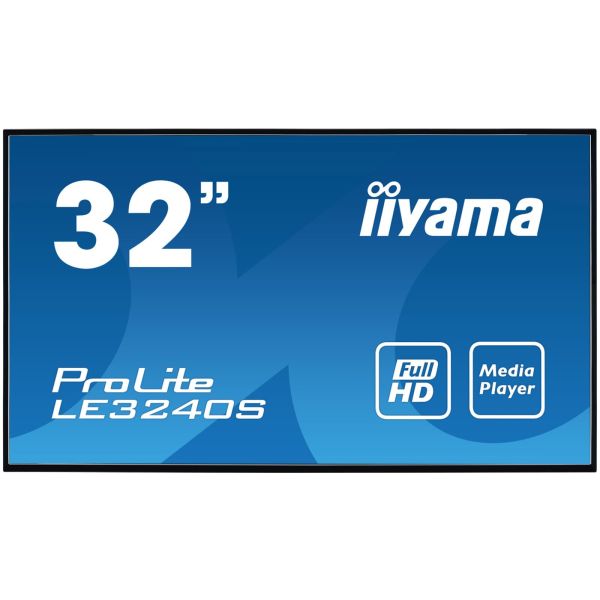 iiyama LE3240S-B3 beeldkrant Digitale signage flatscreen 80 cm (31.5") LED 350 cd/m² Full HD Zwart 16/7 (LE3240S-B3) iiyama LE3240S-B3 beeldkrant Digitale signage flatscreen 80 cm (31.5") LED 350 cd/m² Full HD Zwart 16/7 (LE3240S-B3)