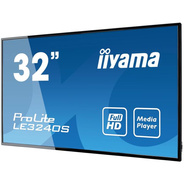 iiyama LE3240S-B3 beeldkrant Digitale signage flatscreen 80 cm (31.5") LED 350 cd/m² Full HD Zwart 16/7 (LE3240S-B3) iiyama LE3240S-B3 beeldkrant Digitale signage flatscreen 80 cm (31.5") LED 350 cd/m² Full HD Zwart 16/7 (LE3240S-B3)